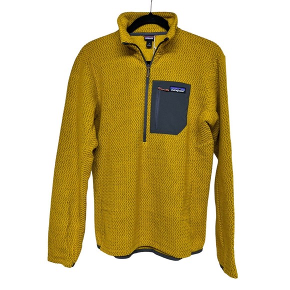 Patagonia Other - Patagonia R1 Air Zip-Neck Fleece Pullover Cosmic Gold Men’s Size Small